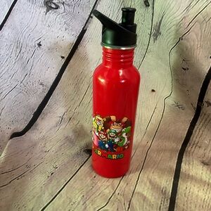 5/$20 Super Mario Lineup Characters Red Metal‎ Water Bottle Nintendo Video Game